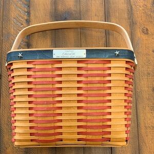 Longaberger 2001 Collectors Club Whistle Stop Basket, protector and liner